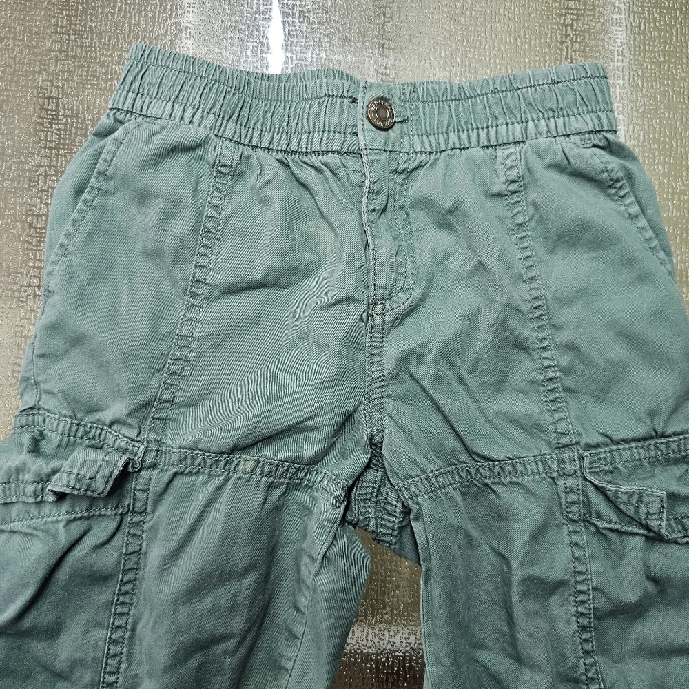 GAP Kids Green Cargo Pants Size 7 | Utility Pockets Elastic Waist Comfort Fit